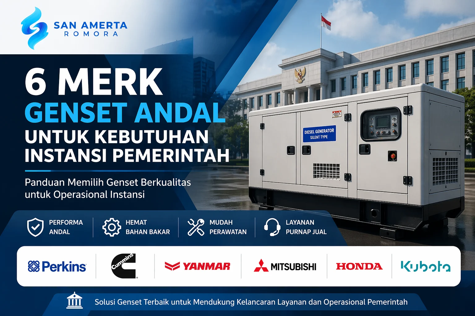 6 merk genset andal untuk kebutuhan instansi pemerintah
