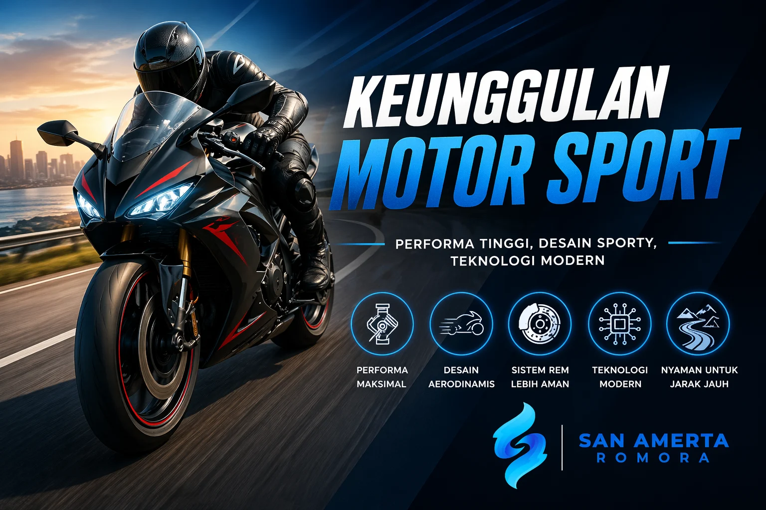 Keunggulan motor sport dengan performa tinggi, desain aerodinamis, dan teknologi modern