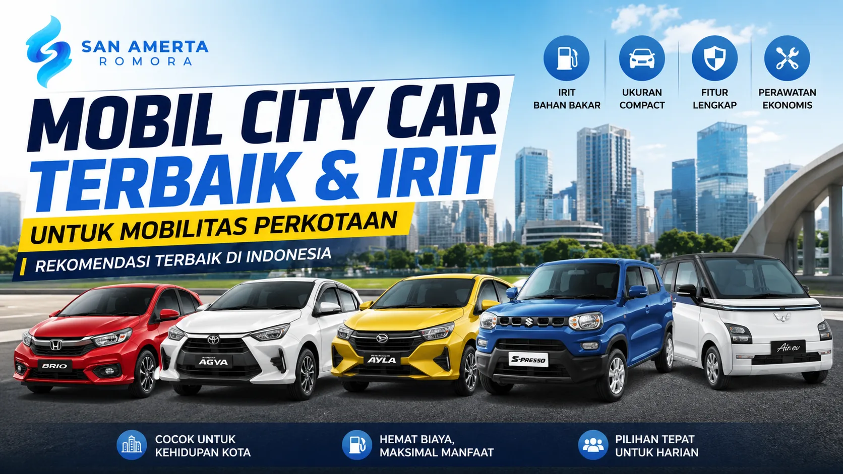 rekomendasi mobil city car terbaik dan irit untuk mobilitas di perkotaan