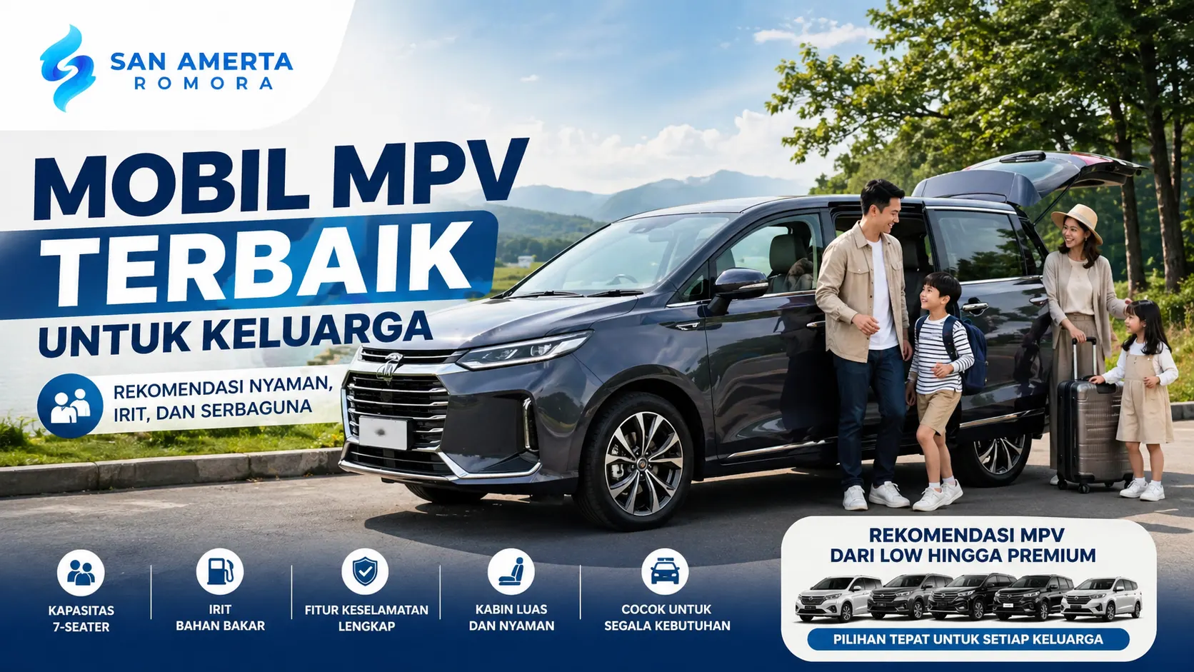 Mobil MPV terbaik untuk keluarga dengan kabin luas, nyaman, dan cocok untuk perjalanan