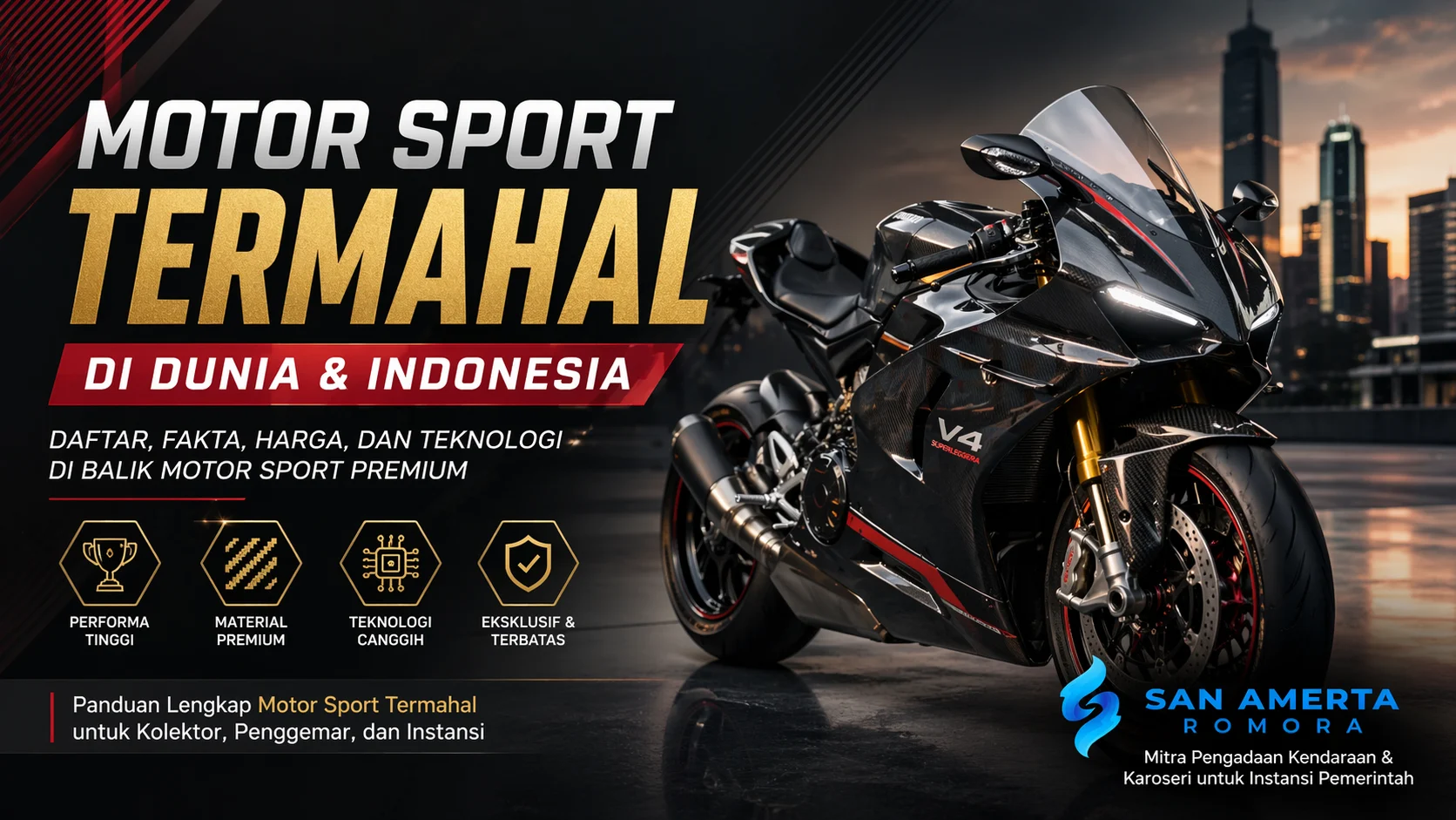 Ilustrasi motor sport termahal dengan performa tinggi dan teknologi canggih