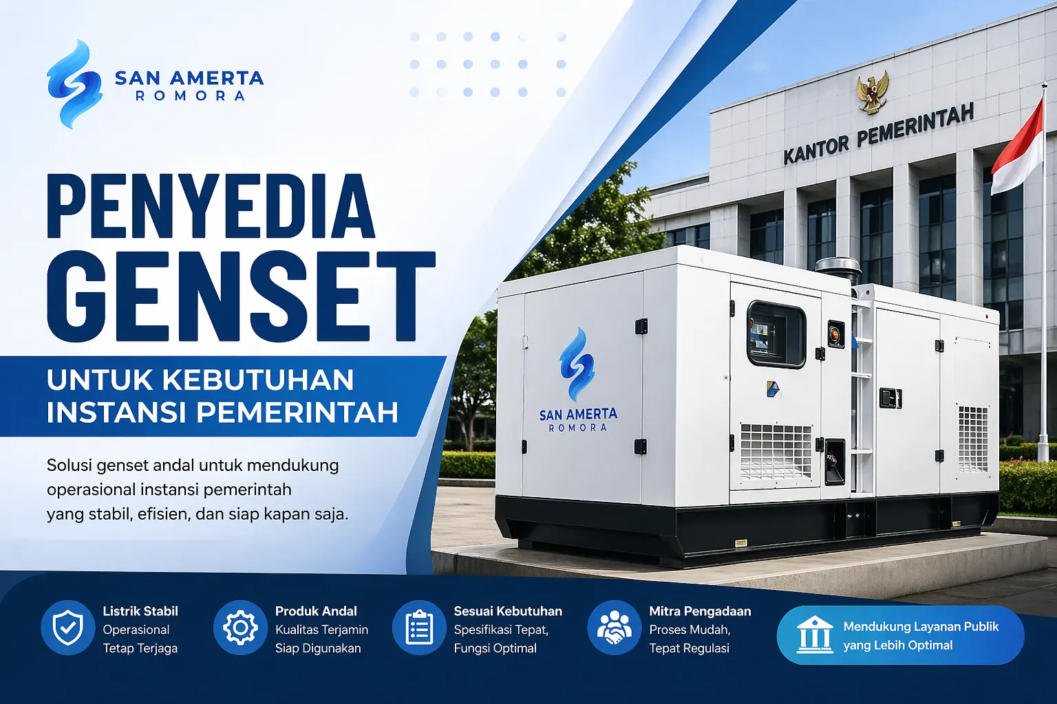 Penyedia genset untuk kebutuhan operasional instansi pemerintah