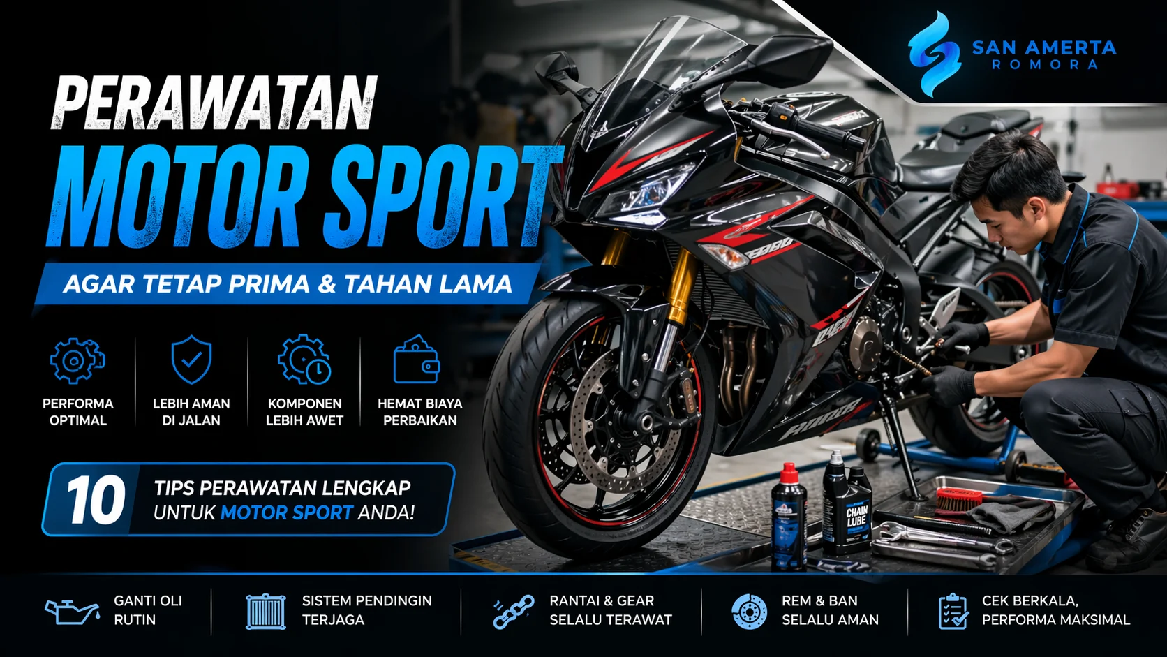Perawatan motor sport oleh mekanik profesional untuk menjaga performa mesin tetap prima dan tahan lama