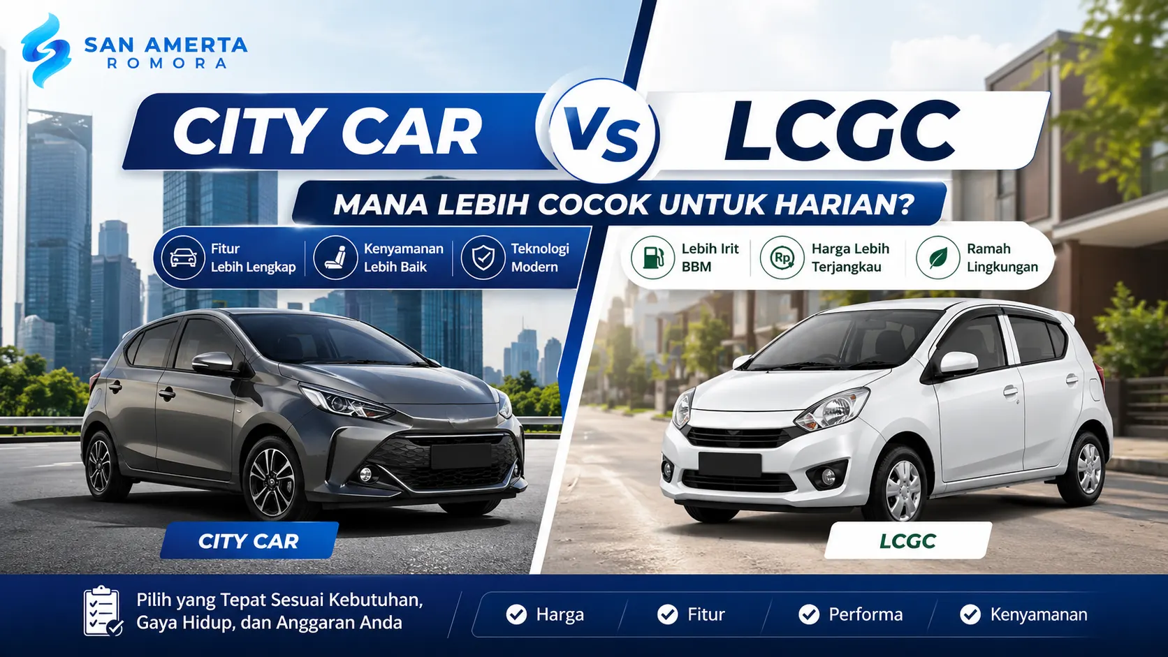Perbedaan city car dan LCGC untuk mobil harian di perkotaan