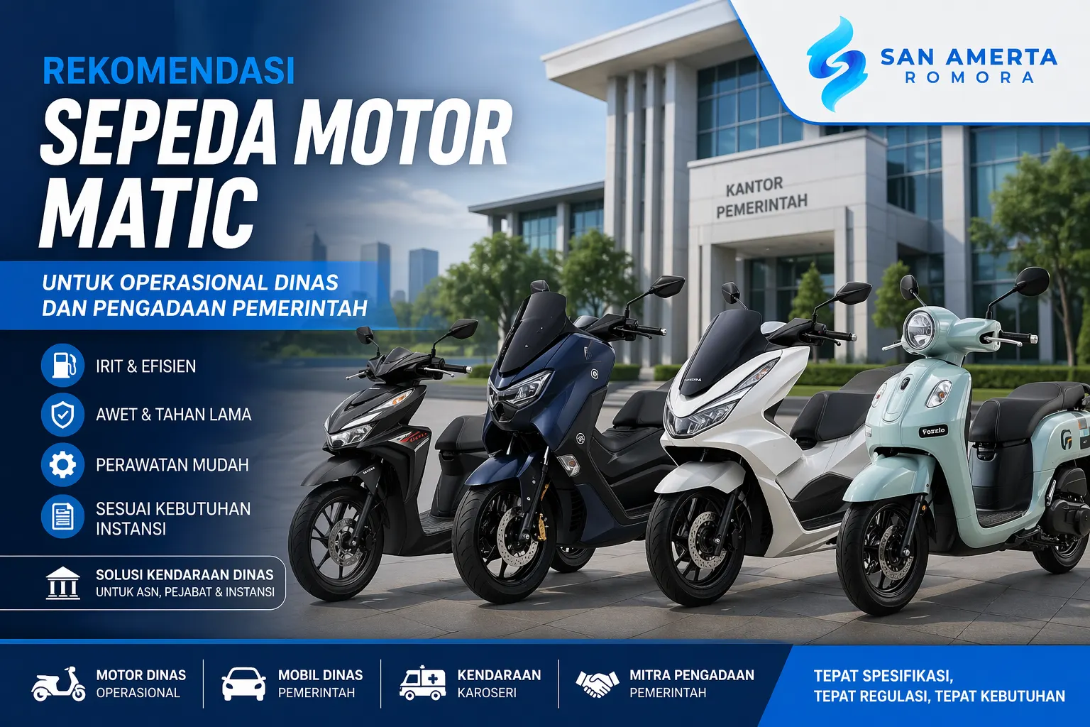 Rekomendasi sepeda motor matic untuk kendaraan dinas operasional instansi pemerintah