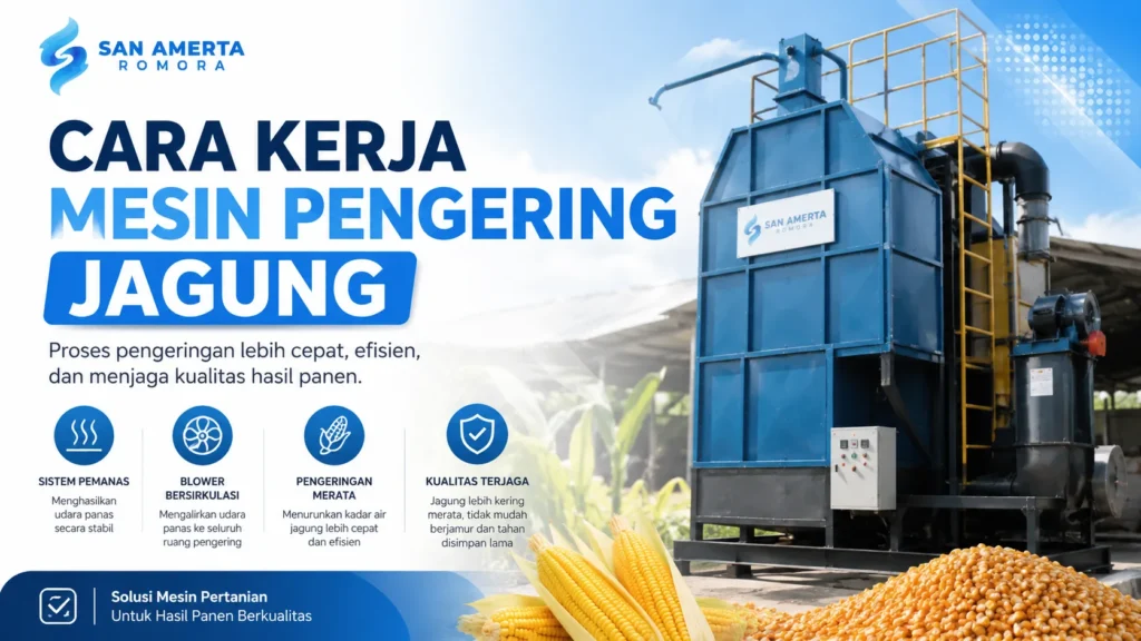Cara kerja mesin pengering jagung untuk proses pengeringan hasil panen pertanian
