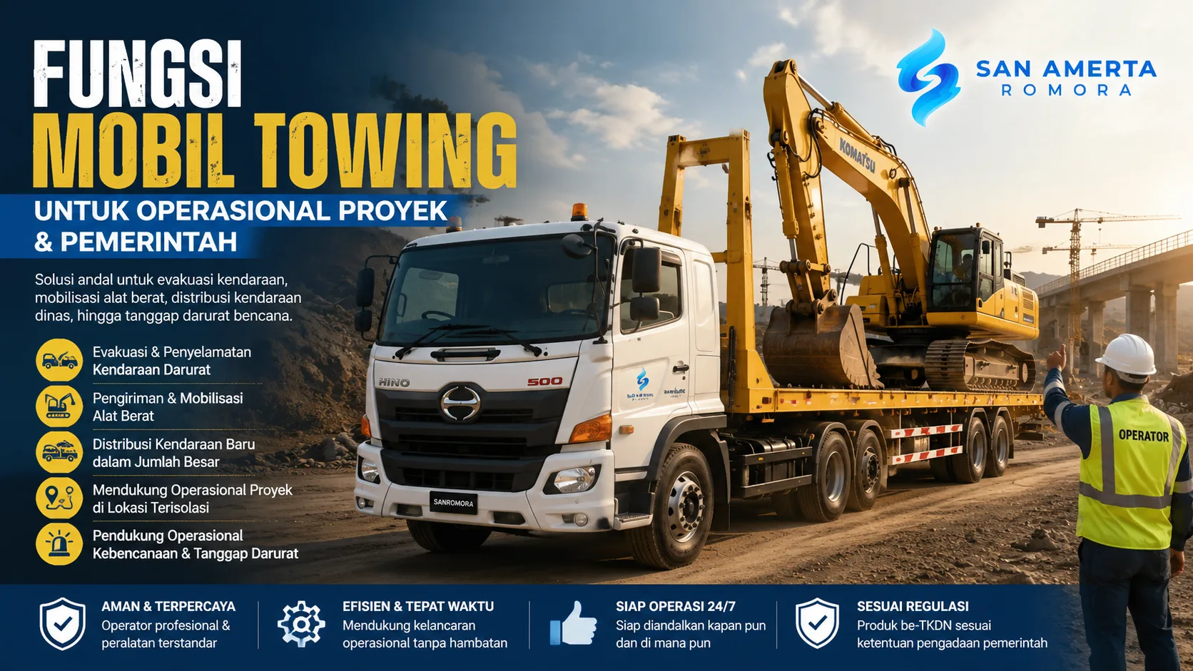 Fungsi Mobil Towing untuk operasional proyek konstruksi dan pemerintah