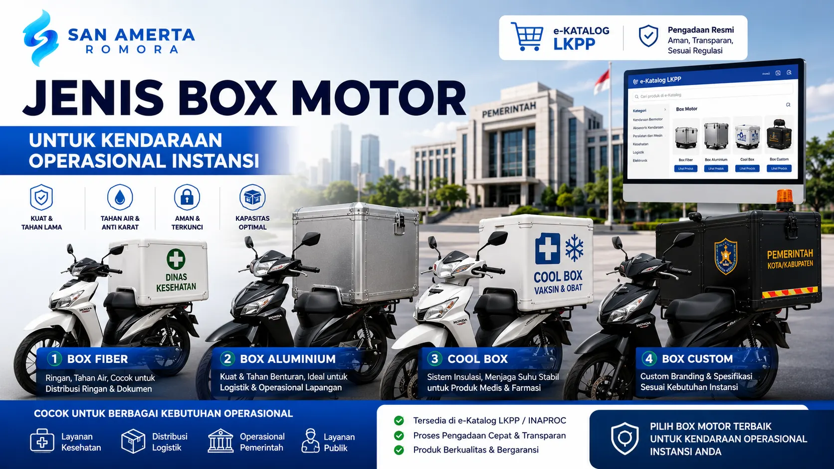 Jenis box motor untuk kendaraan operasional instansi pemerintah di INAPROC