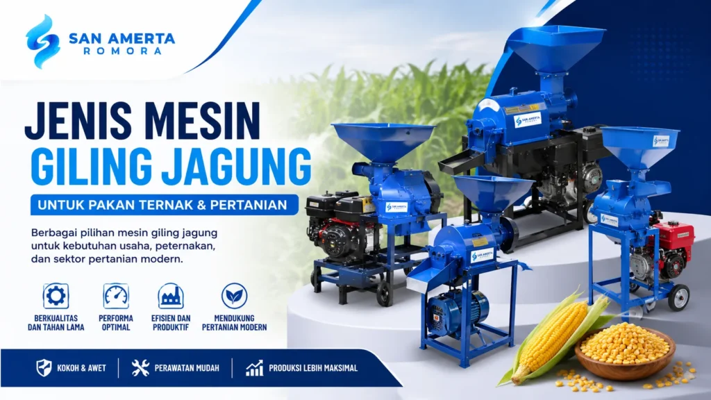 Jenis mesin giling jagung untuk pakan ternak dan kebutuhan pertanian modern