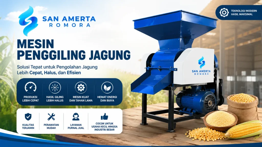 Mesin penggiling jagung San Amerta Romora untuk pakan ternak dan kebutuhan pertanian modern