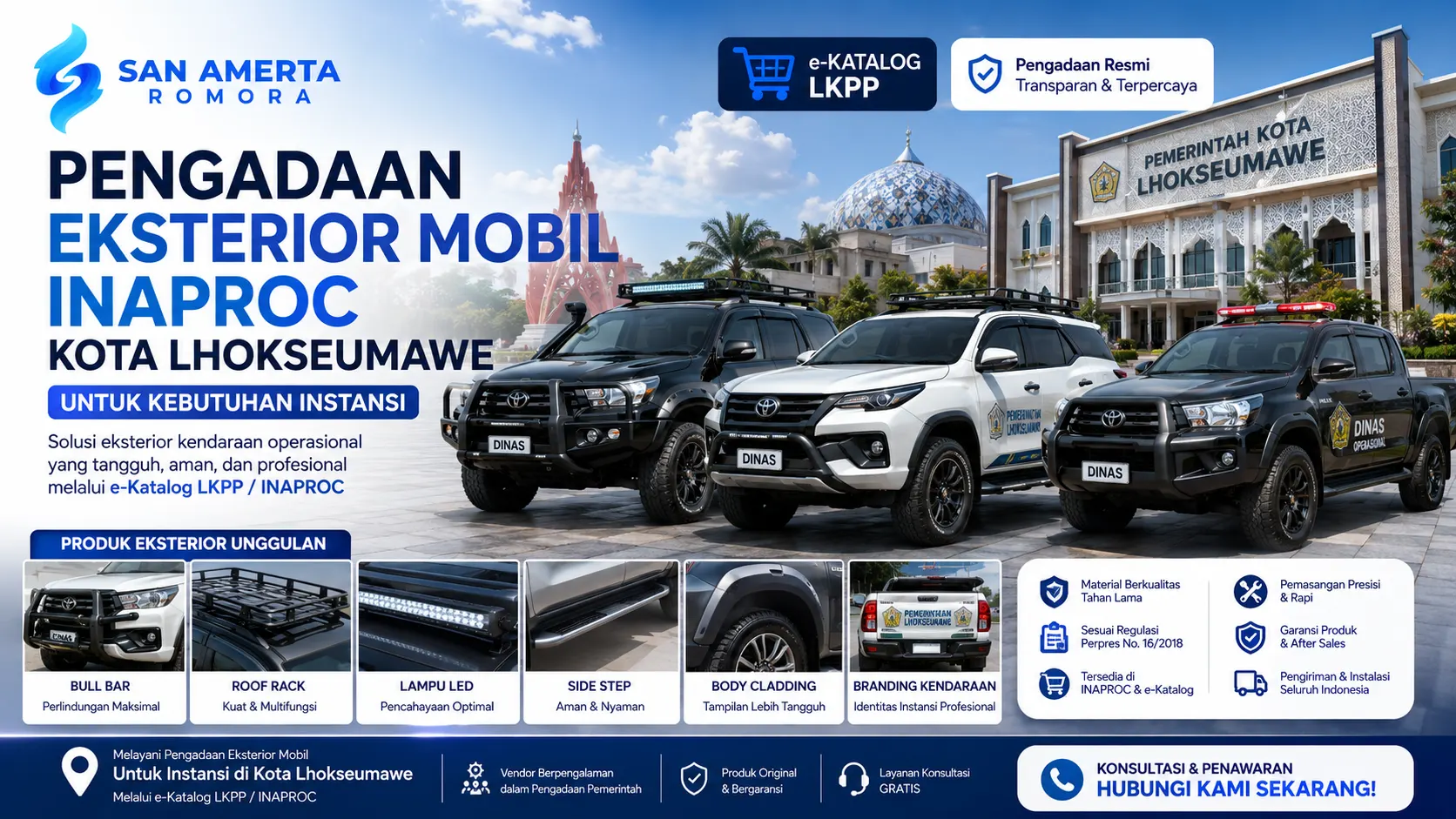 Pengadaan INAPROC Kota Lhokseumawe untuk kendaraan operasional pemerintah