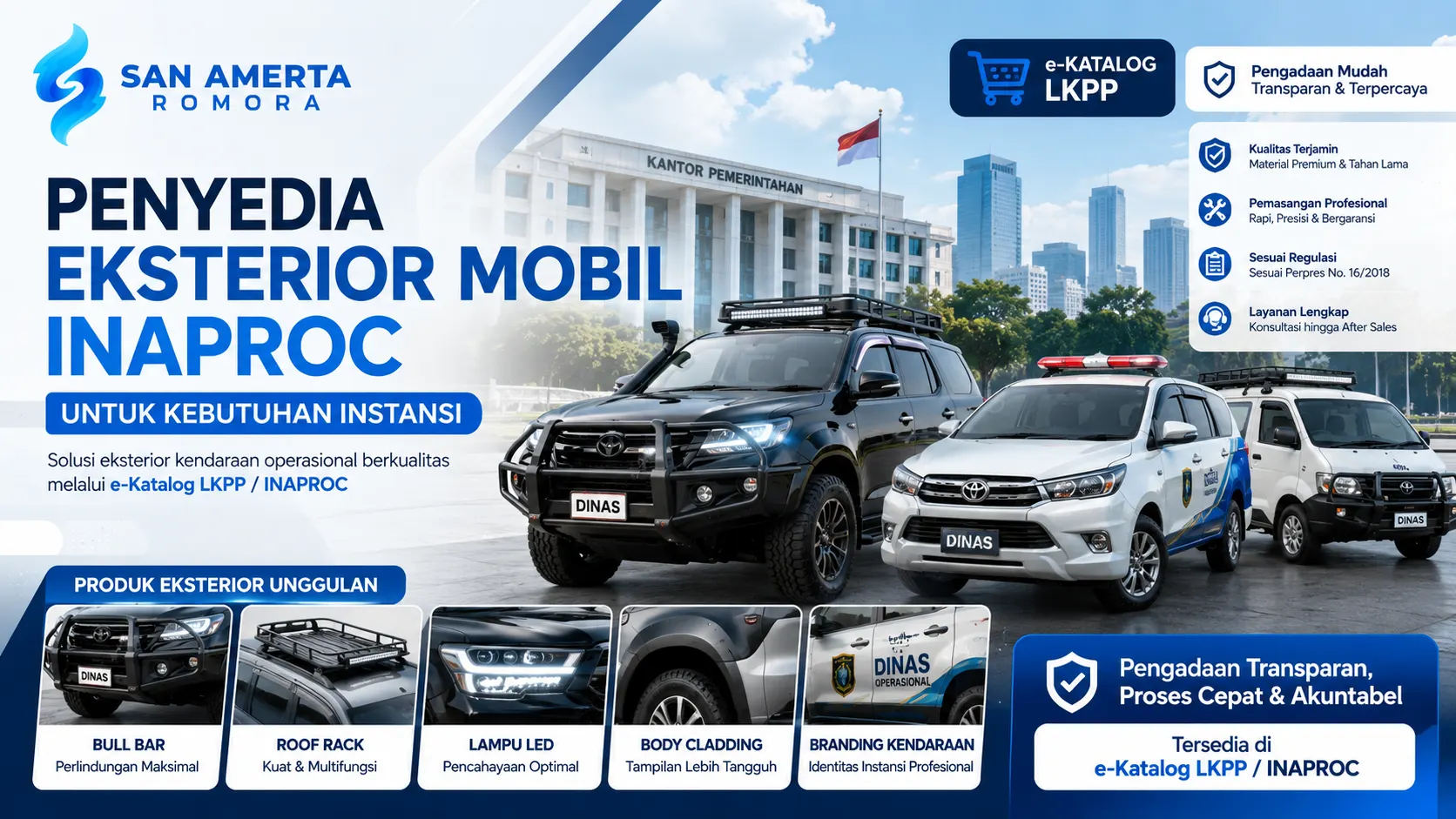 Penyedia eksterior mobil INAPROC untuk kebutuhan kendaraan instansi pemerintah