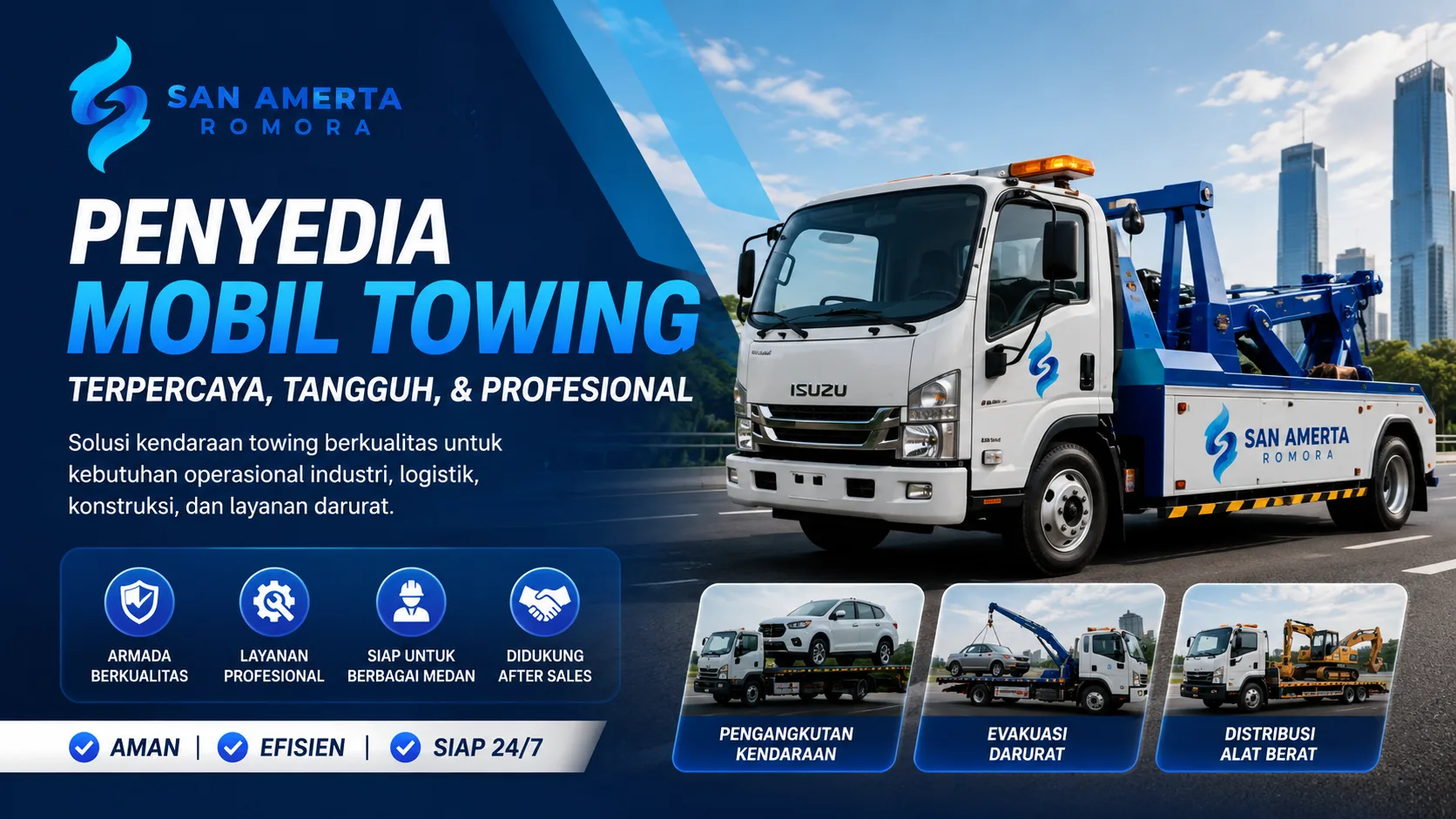 Penyedia mobil towing dengan layanan towing profesional untuk kebutuhan operasional dan industri.