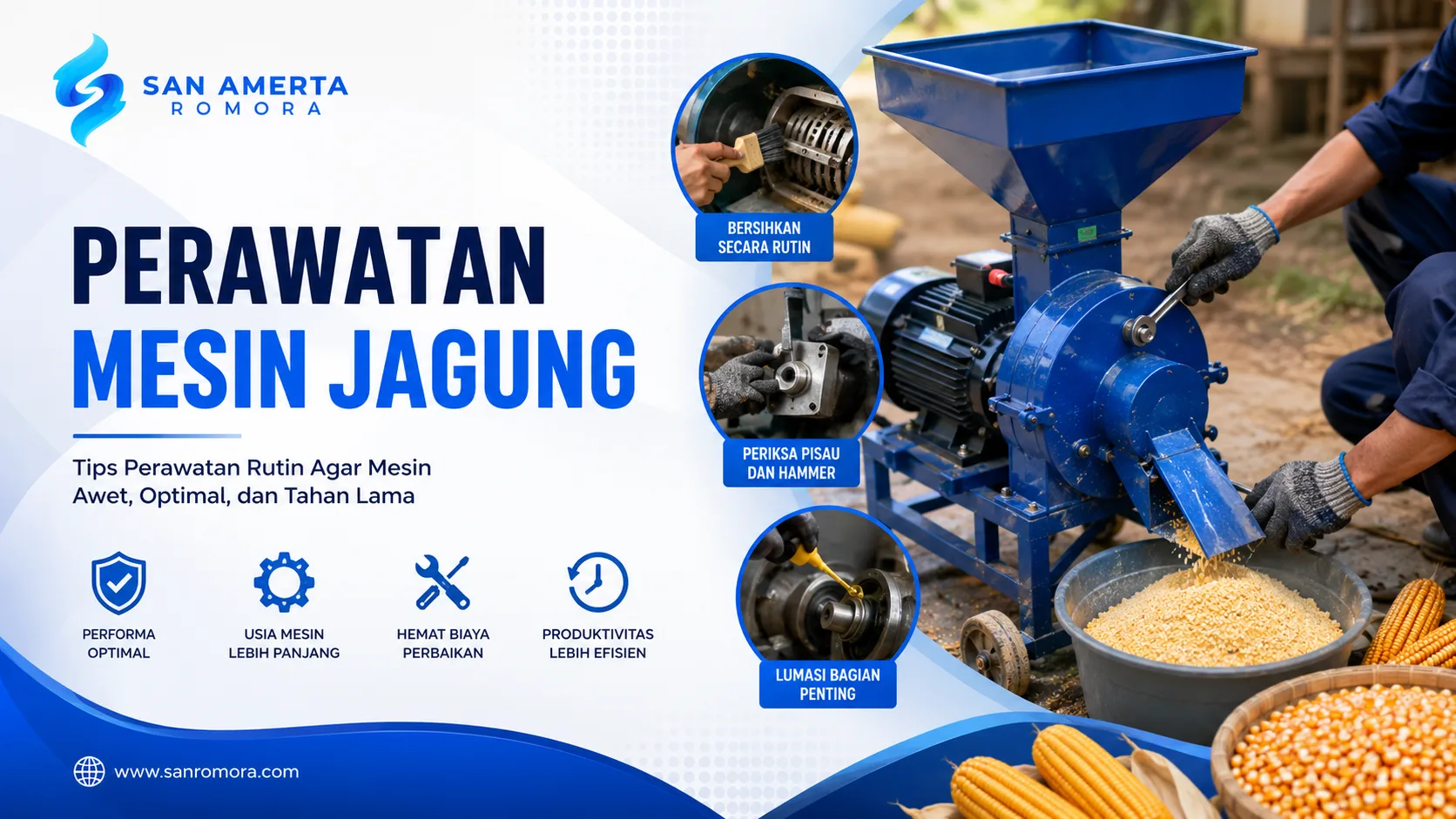 Perawatan mesin jagung untuk menjaga performa mesin penggiling jagung tetap optimal dan tahan lama