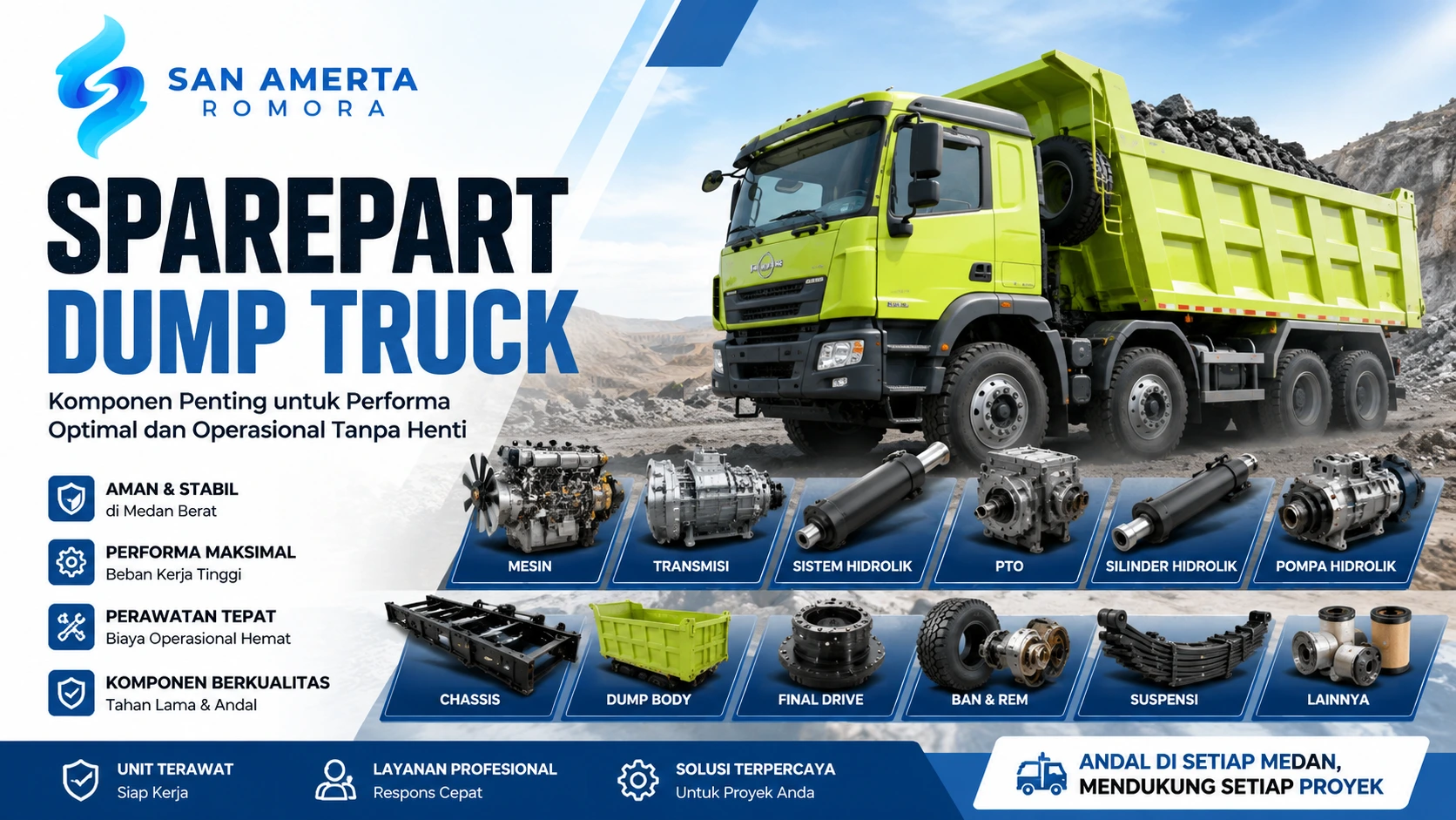 Sparepart Dump Truck Lengkap: Fungsi, dan Tips Perawatan