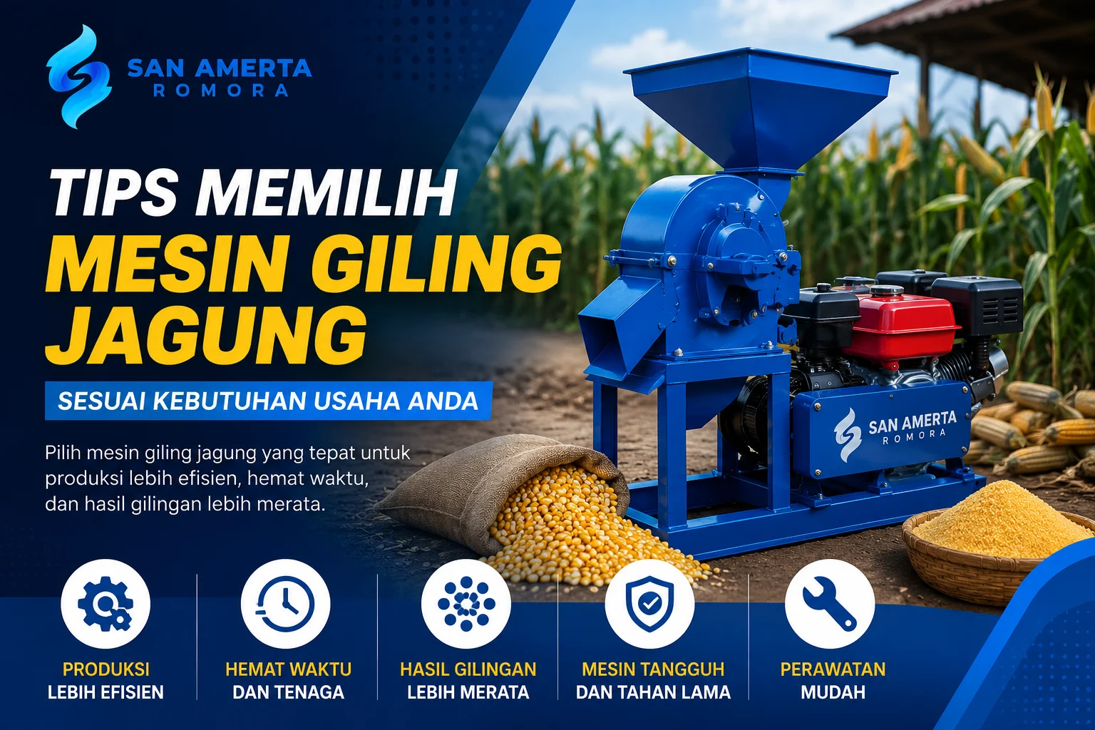 Tips memilih mesin giling jagung yang tepat untuk usaha pakan ternak dan pertanian
