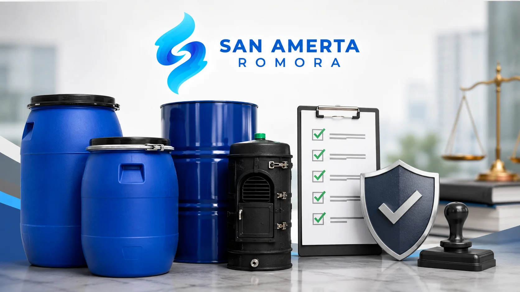 Drum HDPE dan drum besi untuk pengadaan Inaproc dengan dukungan kepatuhan regulasi, sertifikasi TKDN, dan legalitas instansi melalui San Amerta Romora.