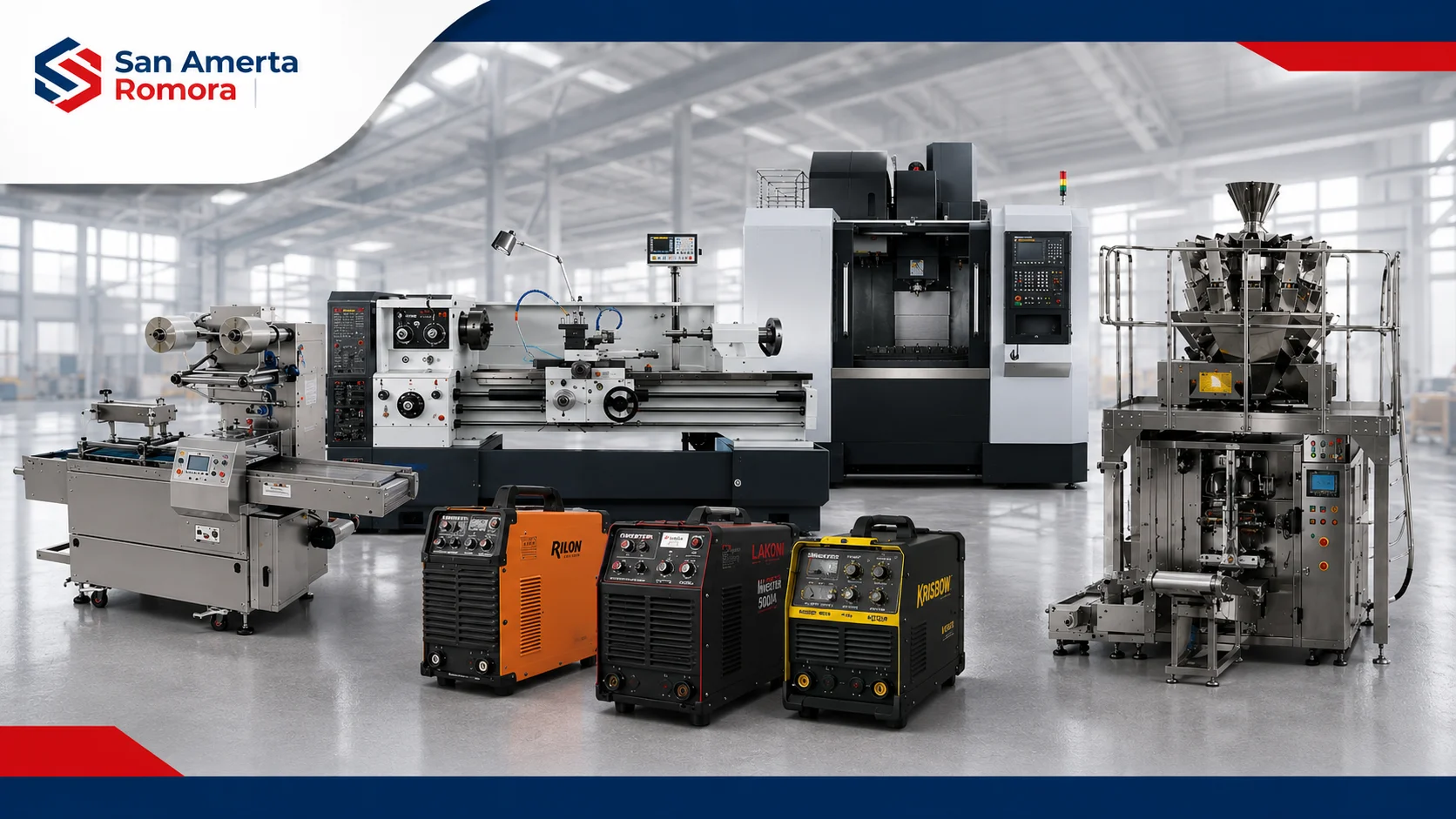 Beragam mesin manufacturing industri seperti mesin CNC, mesin bubut, mesin packaging, dan mesin las dari penyedia Inaproc untuk mendukung kebutuhan pengadaan industri