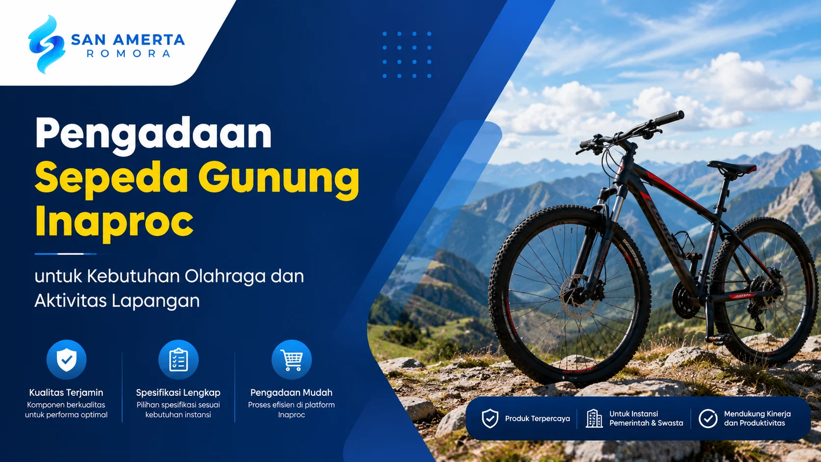 Ilustrasi gambar pengadaan sepeda gunung Inaproc untuk kebutuhan olahraga dan aktivitas lapangan instansi pemerintah