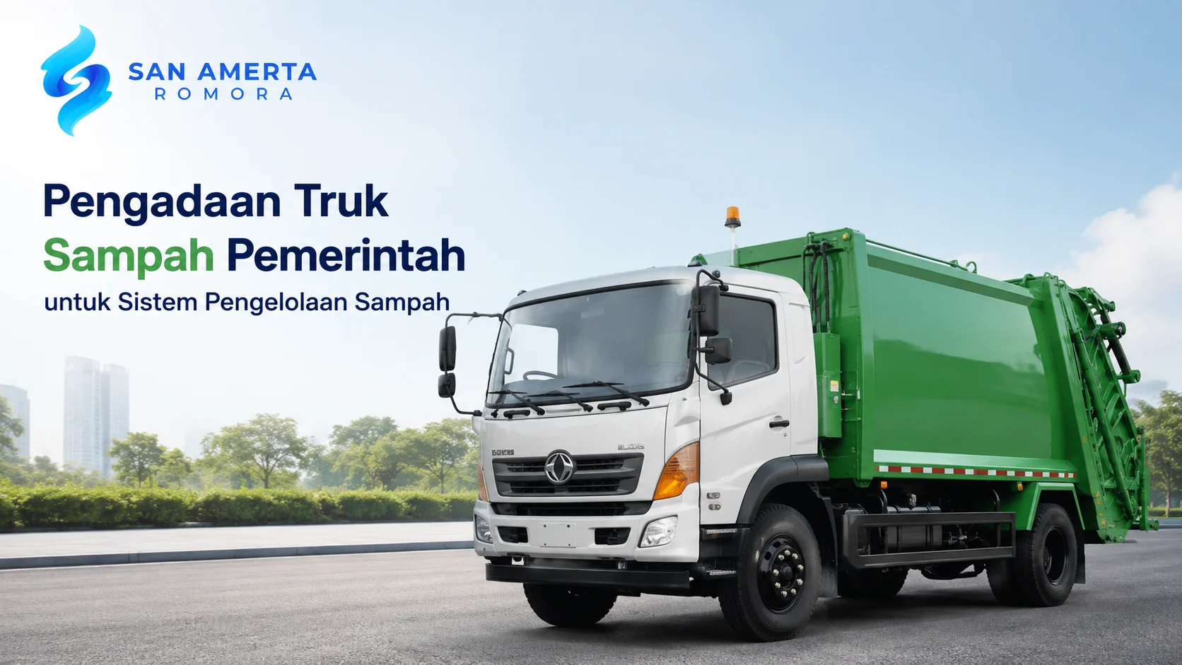 Ilustrasi Gambar Pengadaan Truk Sampah Pemerintah untuk Sistem Pengelolaan Sampah