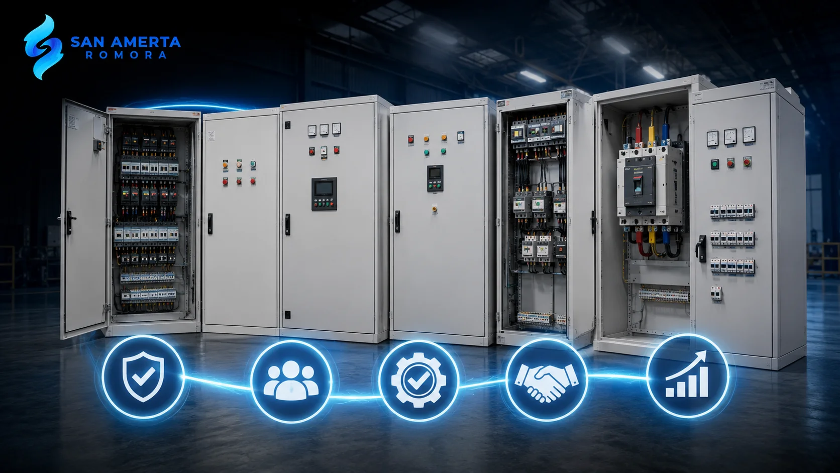 Panel box listrik industri dari vendor berpengalaman untuk mendukung sistem distribusi daya yang aman, andal, dan sesuai kebutuhan proyek.