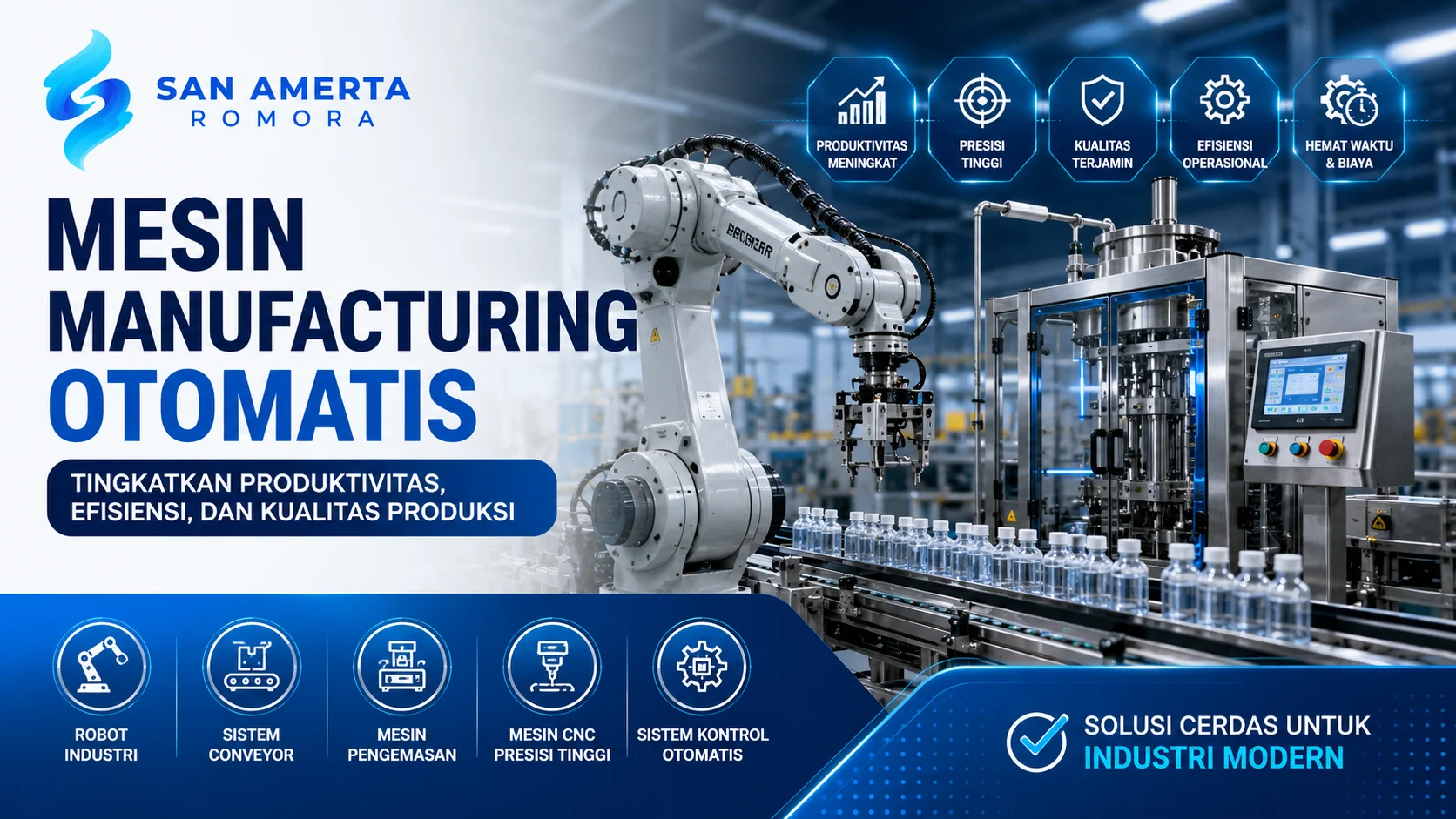 Mesin Manufacturing Otomatis untuk meningkatkan produktivitas dan efisiensi produksi di berbagai sektor industri.