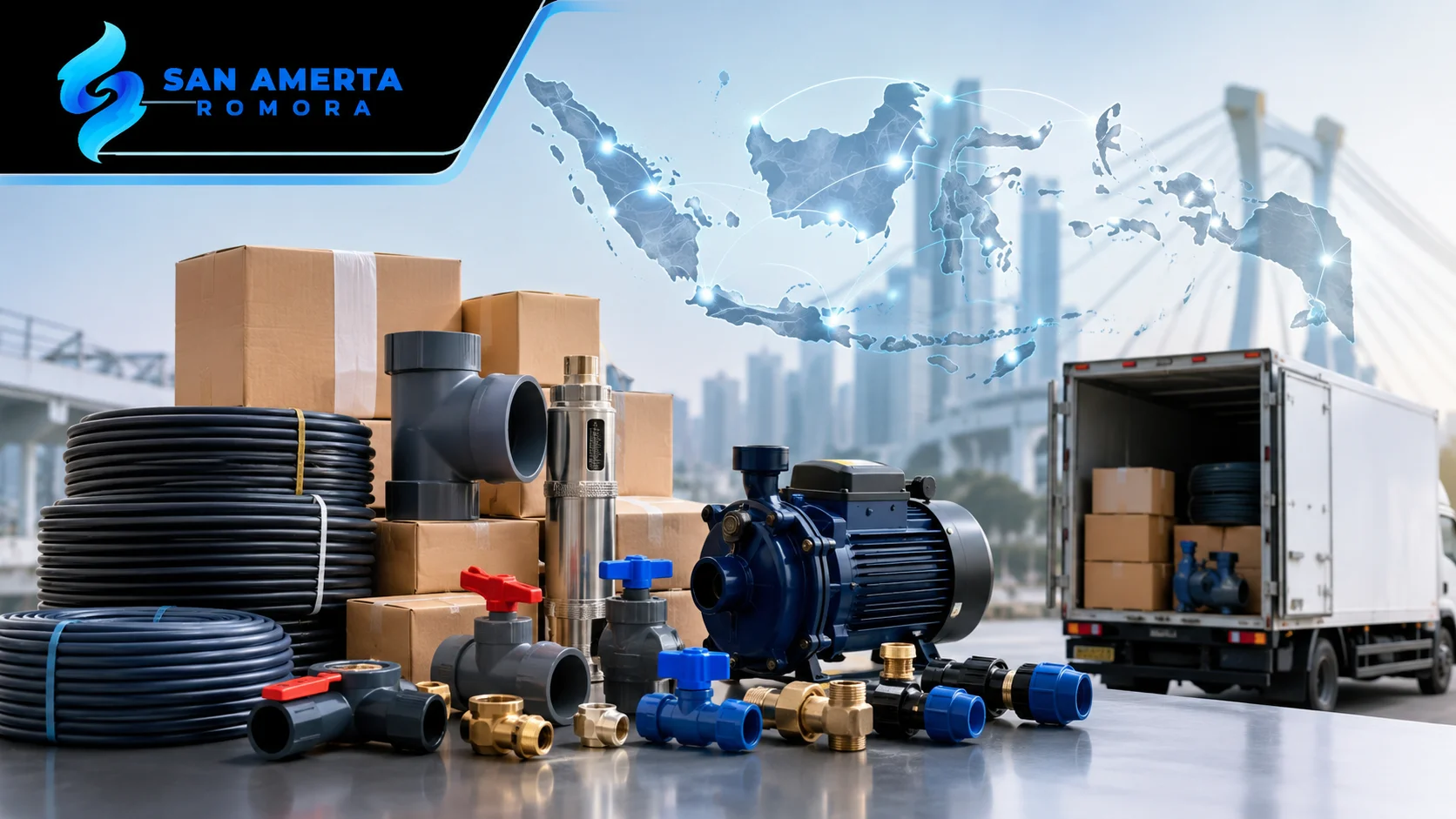 Produk kebutuhan distribusi fisik dengan dukungan armada logistik untuk menjangkau layanan lokal secara efisien.