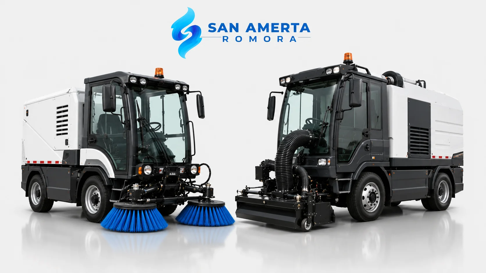 Perbandingan road sweeper dan vacuum sweeper dengan tampilan fokus pada produk untuk membantu memilih mesin pembersih jalan yang sesuai.