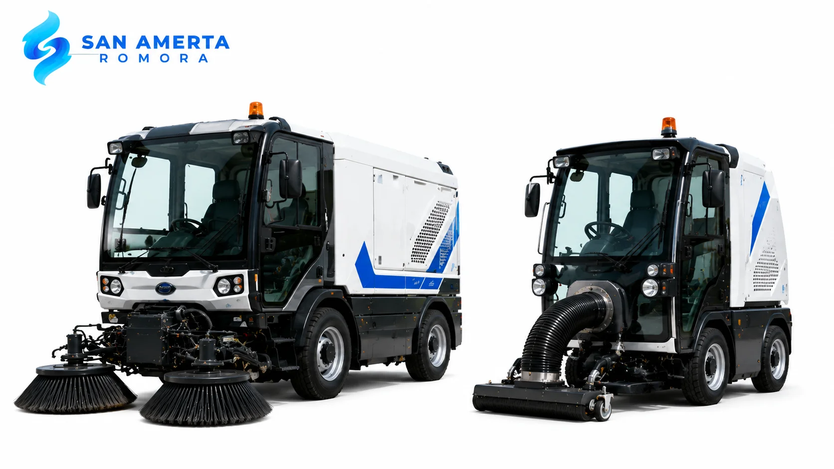Road sweeper dan vacuum sweeper ditampilkan berdampingan untuk membantu memahami faktor yang perlu dipertimbangkan sebelum memilih alat pembersih jalan yang sesuai.