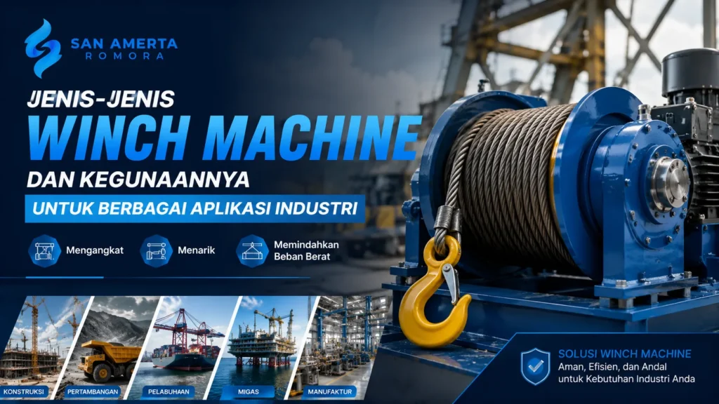 Jenis-Jenis Winch Machine untuk berbagai aplikasi industri seperti konstruksi, pelabuhan, manufaktur, dan pertambangan