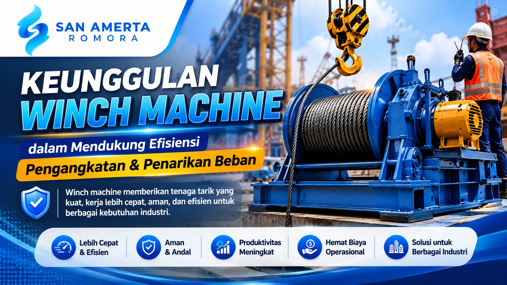 Keunggulan Winch Machine dalam mendukung efisiensi pengangkatan dan penarikan beban di berbagai sektor industri
