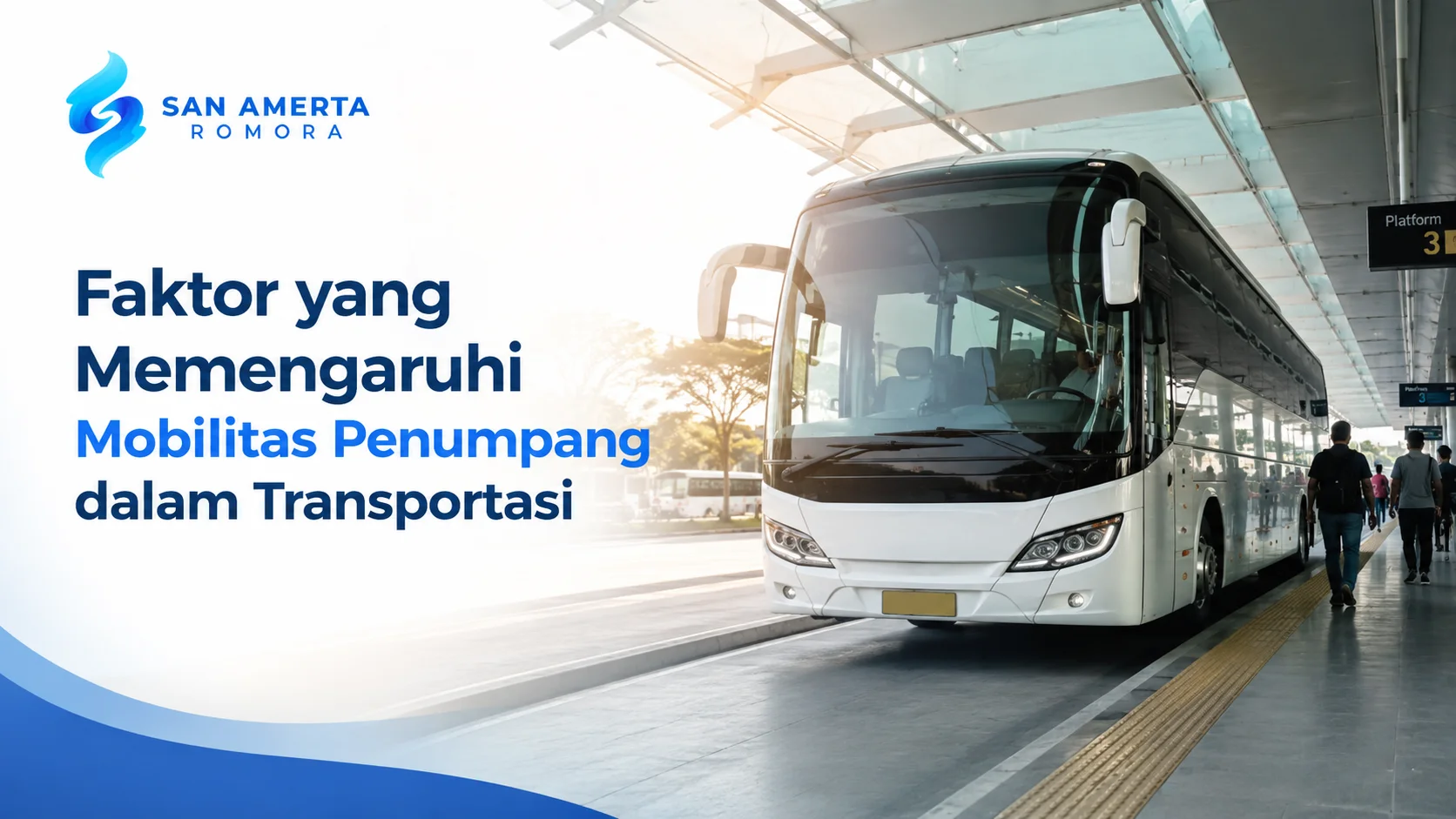 ilustrasi bus modern di terminal Faktor yang Memengaruhi Mobilitas Penumpang dalam Transportasi