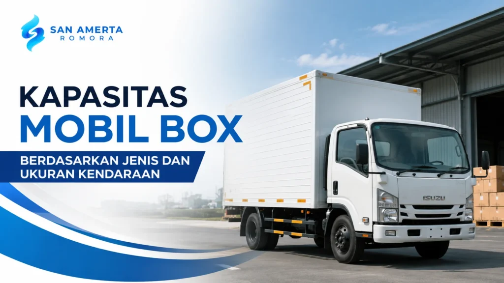 Ilustrasi kapasitas mobil box berdasarkan jenis dan ukuran kendaraan untuk kebutuhan logistik dan distribusi barang.