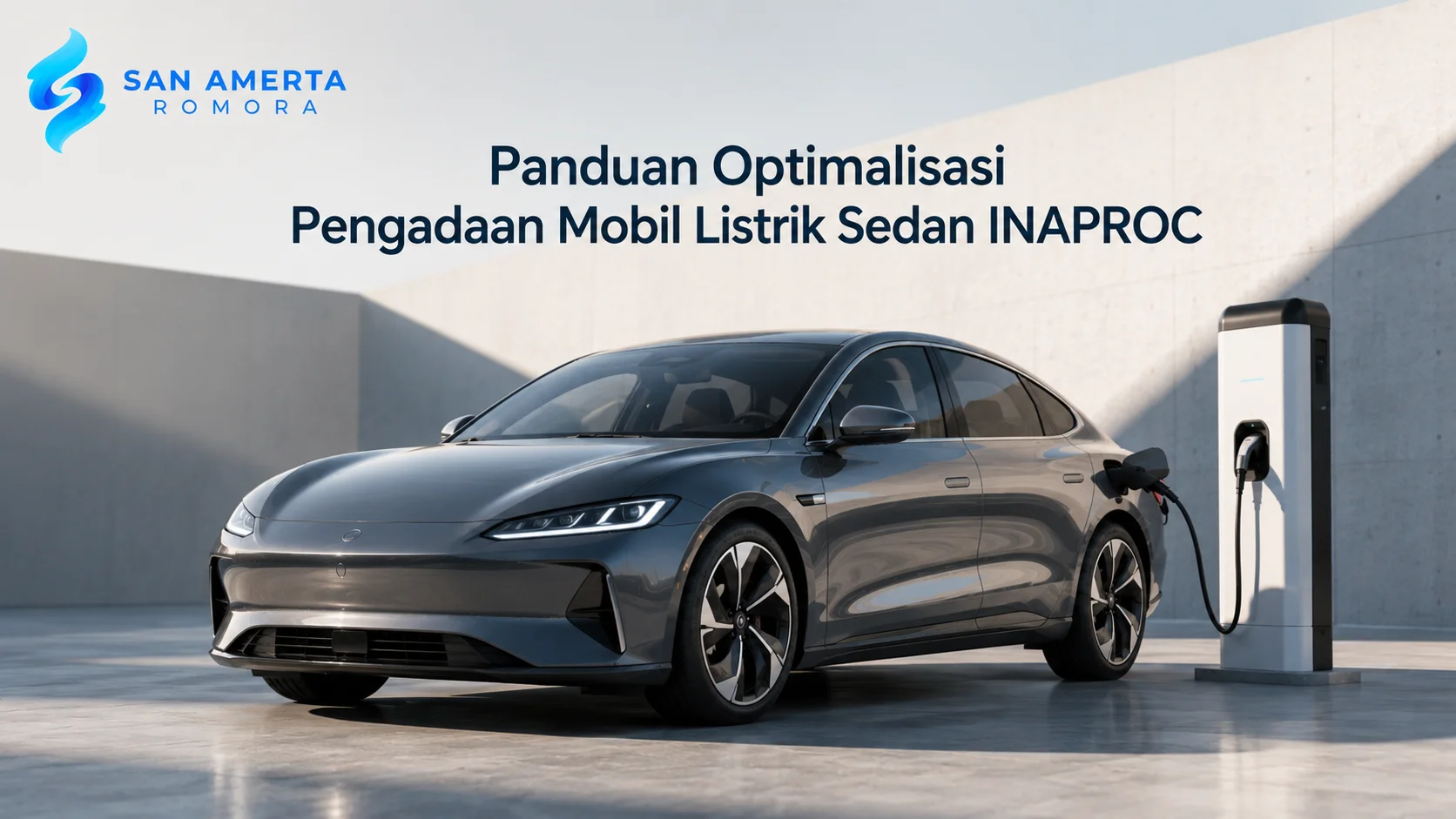 Panduan optimalisasi Pengadaan Mobil Listrik Sedan INAPROC dengan mobil listrik sedan dan stasiun pengisian daya untuk operasional instansi pemerintah.