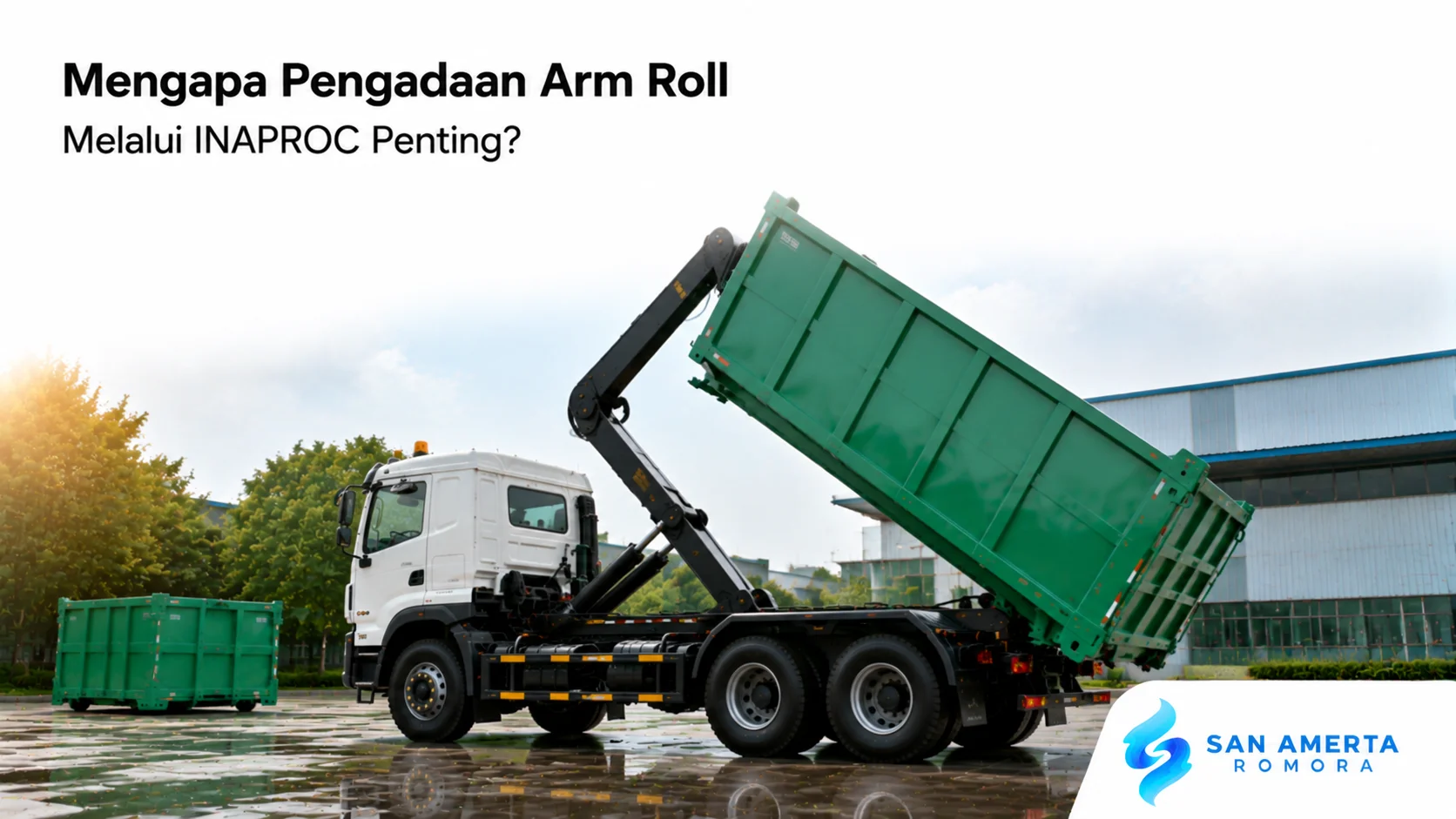 Kendaraan arm roll dengan sistem hook lift untuk mendukung pengadaan melalui INAPROC.