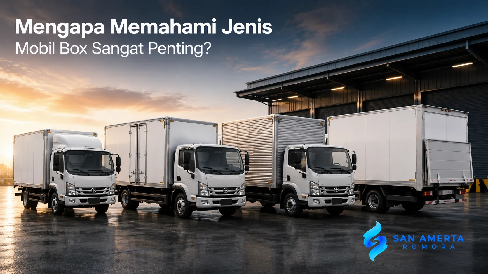 Berbagai jenis mobil box untuk kebutuhan distribusi dengan kapasitas dan fungsi berbeda dalam operasional logistik.