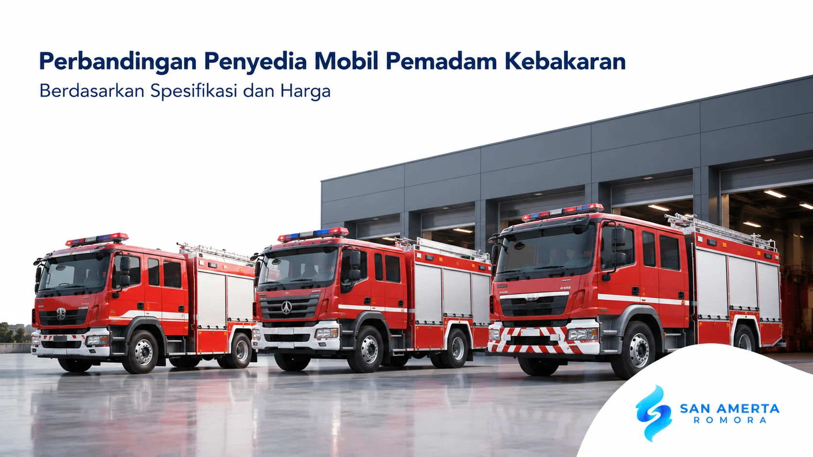 Deretan mobil pemadam kebakaran dengan spesifikasi berbeda untuk mendukung kebutuhan pengadaan kendaraan tanggap darurat.