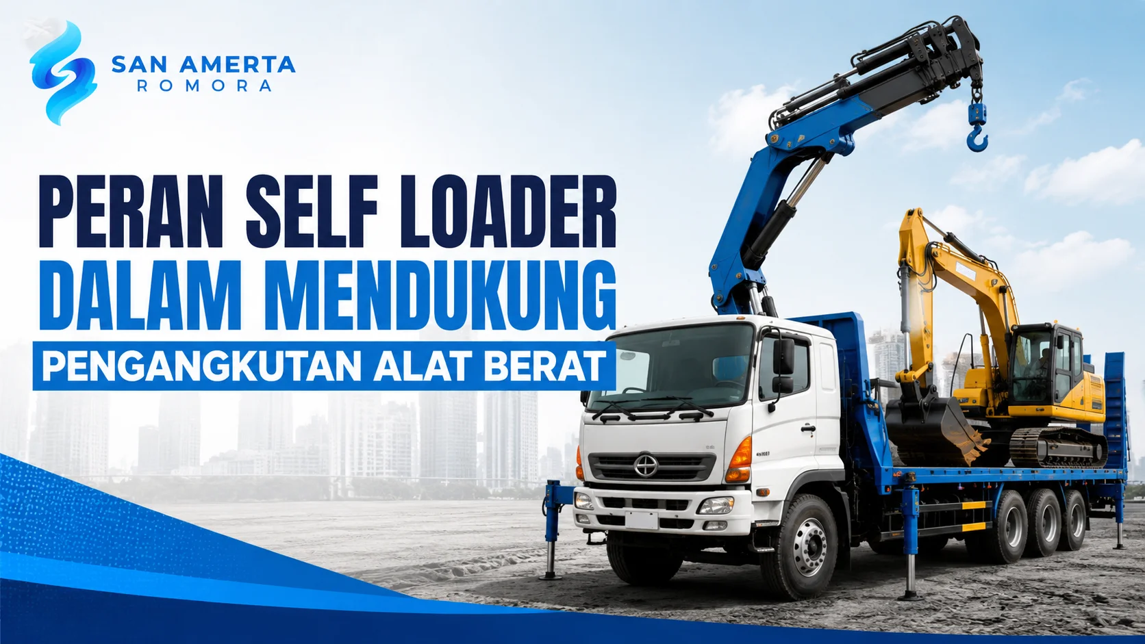Fungsi Self Loader dalam mendukung pengangkutan alat berat dengan crane hidrolik