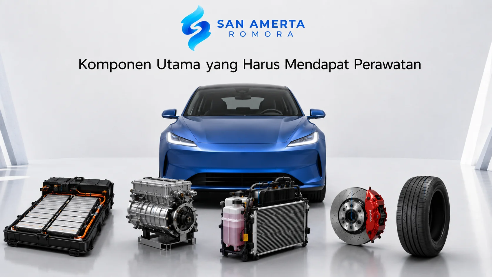 Teknisi melakukan perawatan baterai mobil listrik untuk menjaga performa kendaraan.