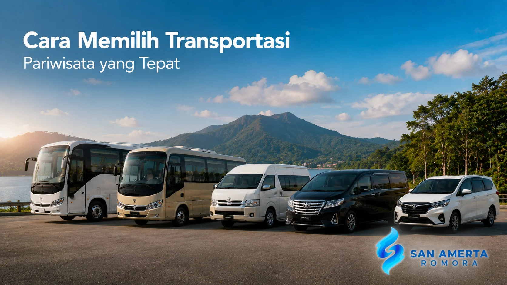 Beragam kendaraan transportasi pariwisata untuk mendukung perjalanan rombongan yang nyaman dan efisien
