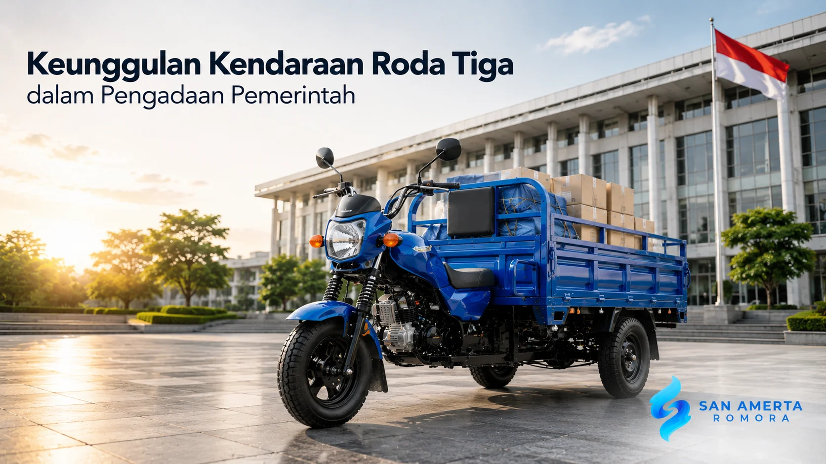 Kendaraan roda tiga niaga untuk mendukung operasional dan distribusi barang pada berbagai kebutuhan pengadaan pemerintah