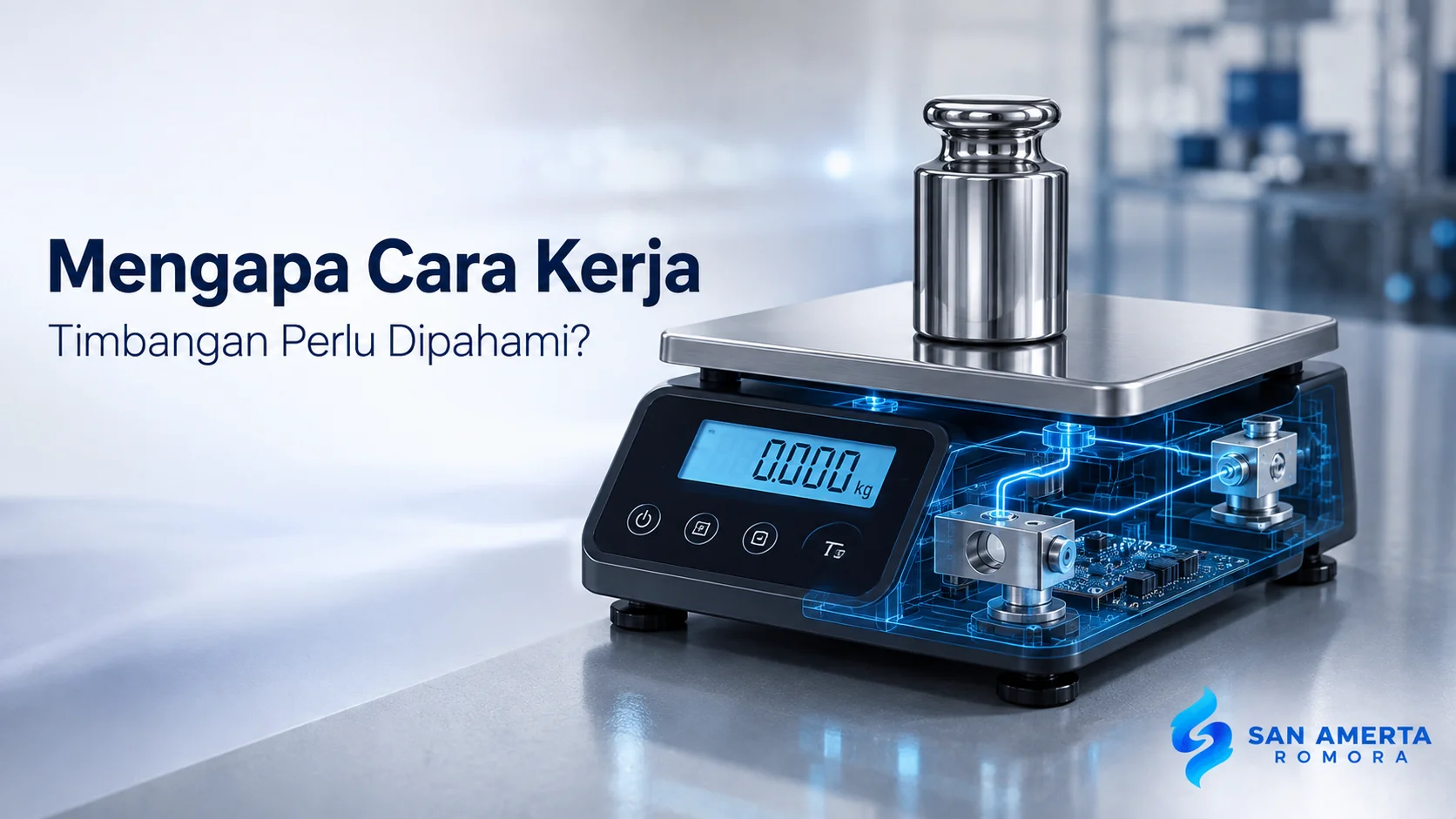 Cara kerja timbangan digital melalui load cell dan sensor pengukur berat.