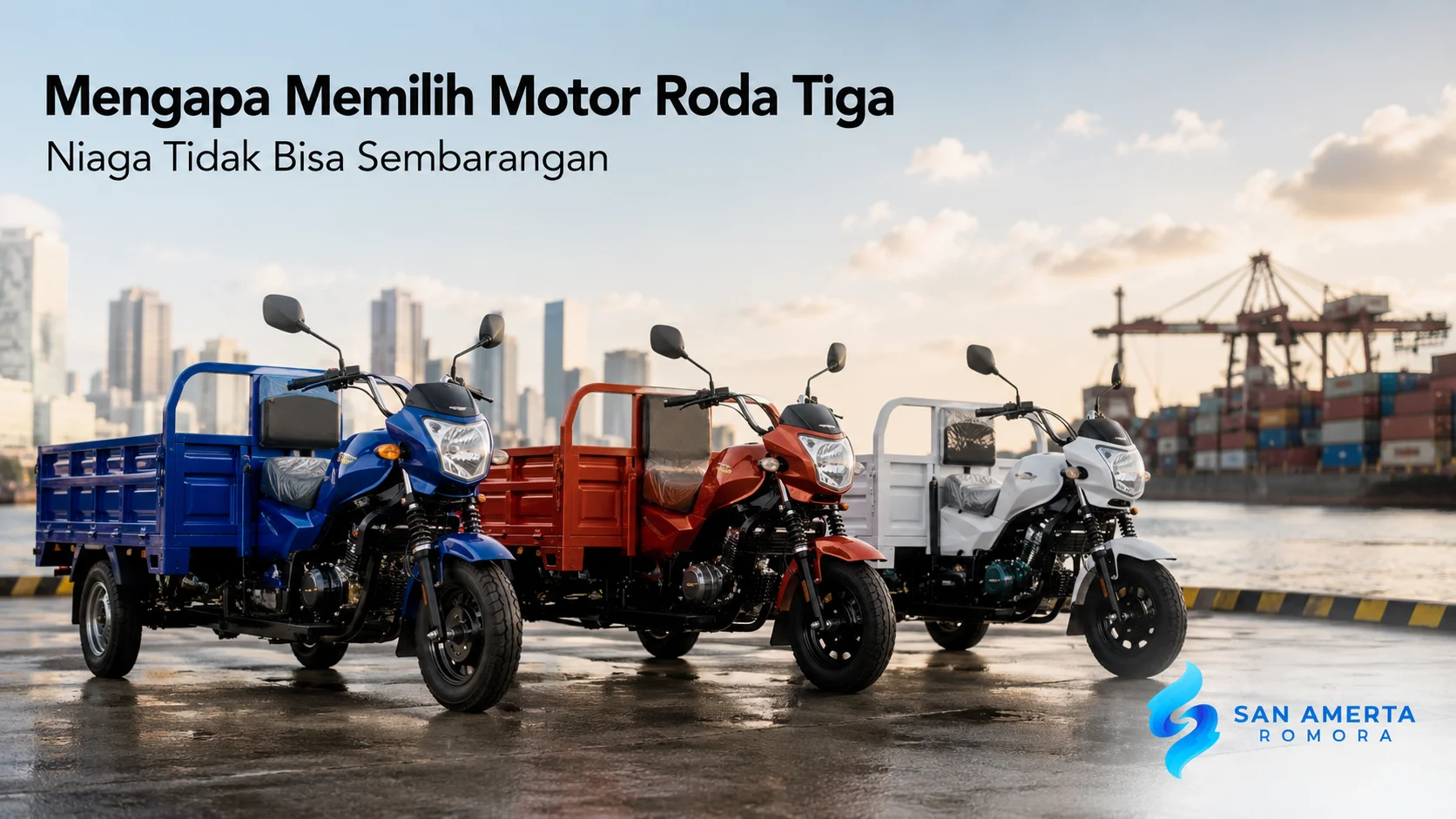 Motor roda tiga niaga untuk distribusi barang dengan kapasitas angkut yang disesuaikan untuk mendukung operasional usaha secara efisien
