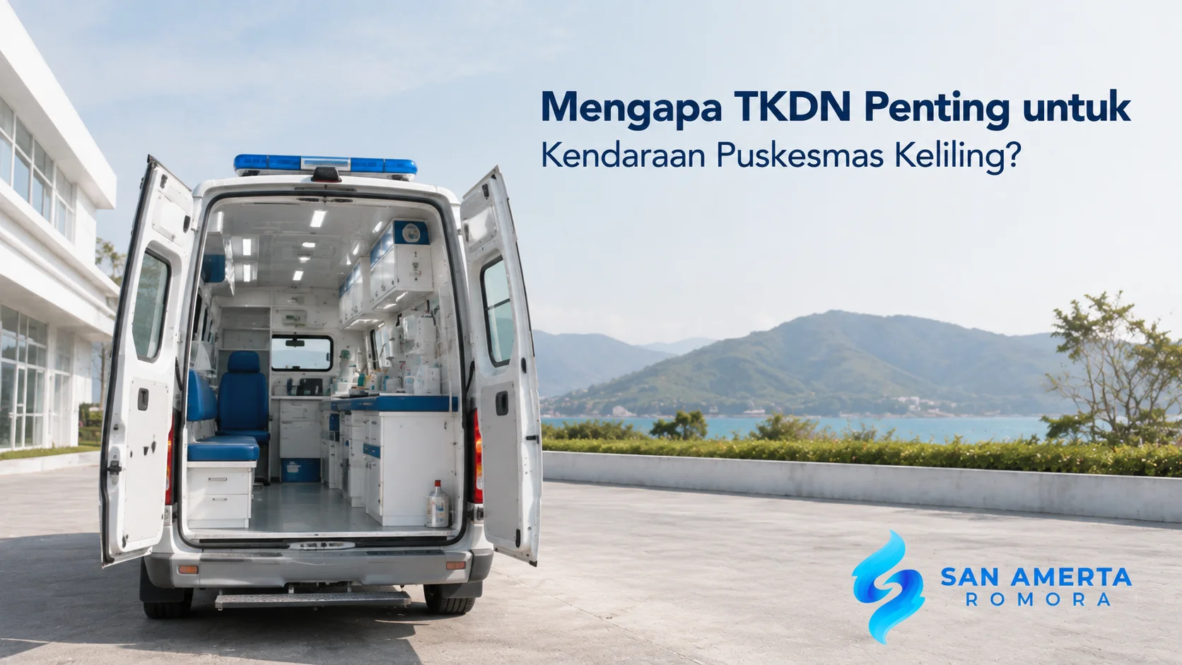 Mobil puskesmas keliling dengan interior pelayanan kesehatan yang mendukung penggunaan produk dalam negeri