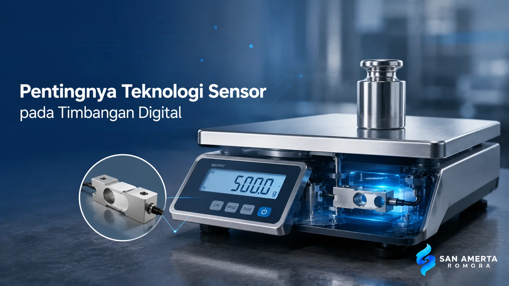 Teknologi sensor pada timbangan digital untuk meningkatkan akurasi pengukuran.