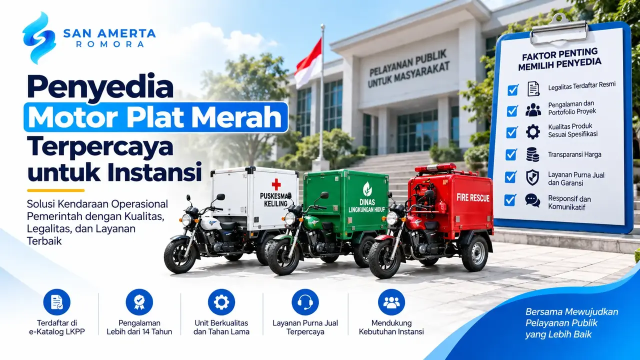 Penyedia motor plat merah terpercaya untuk kebutuhan kendaraan operasional instansi pemerintah