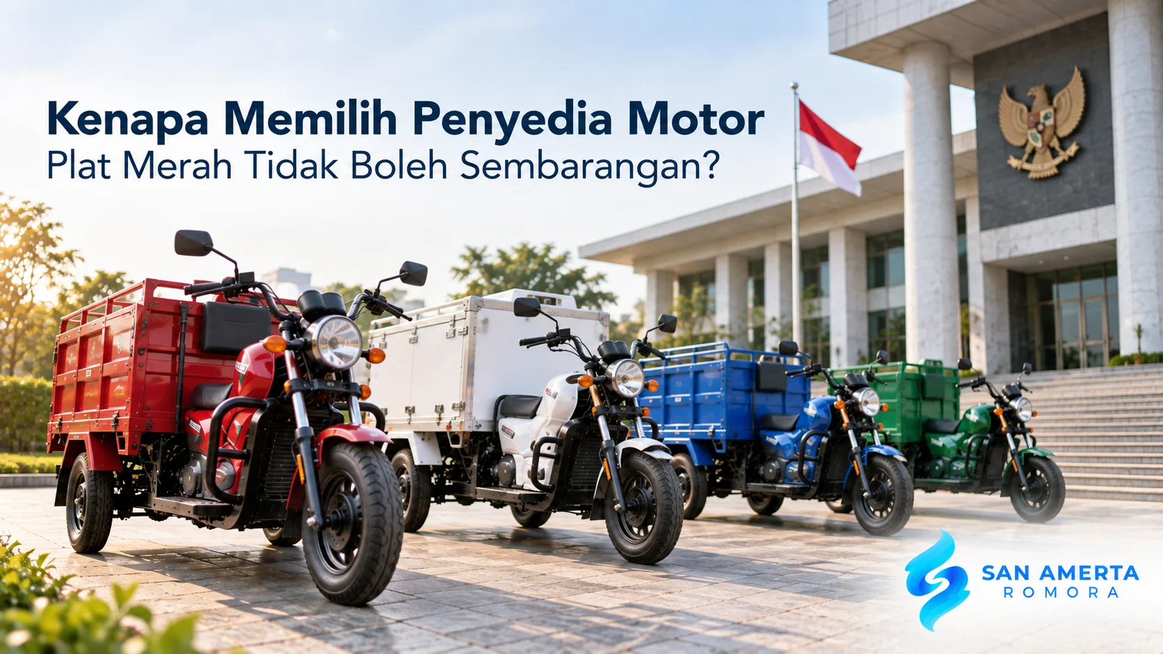 Penyedia motor plat merah untuk kendaraan operasional pemerintah.