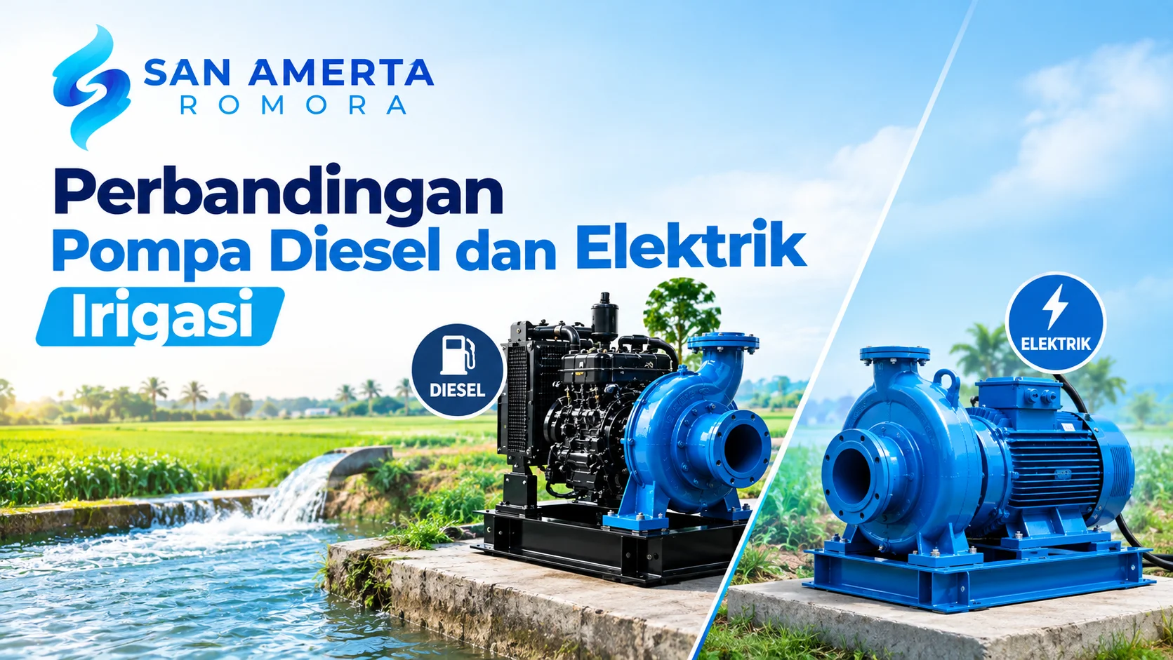Proyek infrastruktur tata air LKPP dengan pompa irigasi