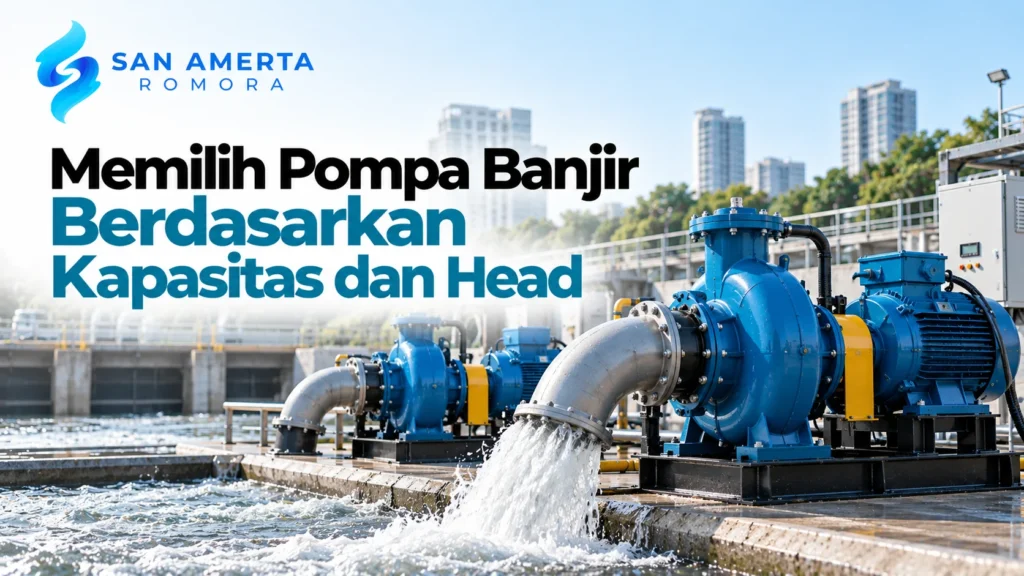 Proyek infrastruktur tata air LKPP dengan pompa banjir untuk pengendalian aliran air