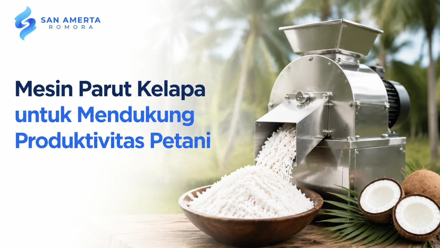 Pengadaan alsintan dinas pertanian dengan mesin parut kelapa untuk mendukung produktivitas petani